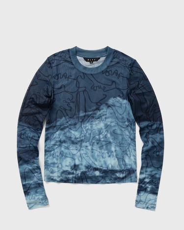 Crop top ØLÅF Olaf Script AOP Mesh Long Sleeve Top Sininen | W190104, 0