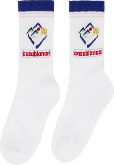 Sukat Casablanca Casablanca Fuji Icon Socks Valkoinen | APF25-ACC-010-04, 1