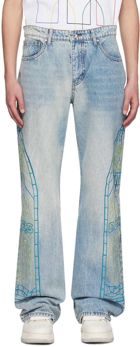 Jeans Who Decides War Virtuous Stained Glass Embroidered Jeans Sininen | 1121000008SS24