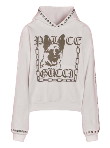 Huppari Palace Gucci x Printed Cotton Jersey Stud Sweatshirt Off-White Valkoinen | 721943 XJEY2 9799