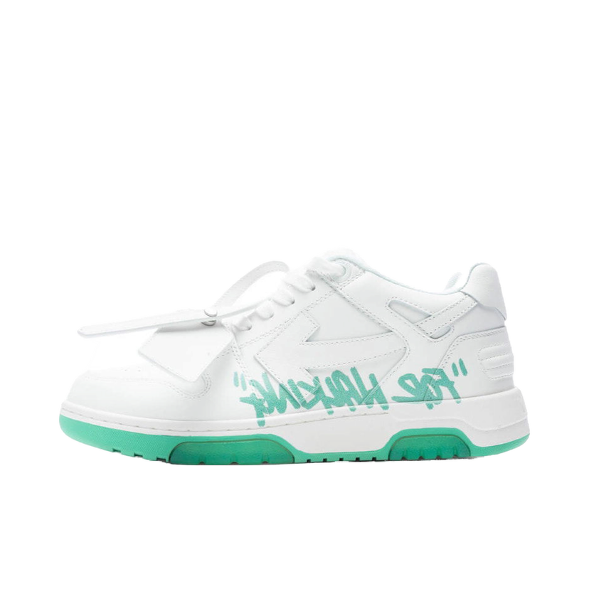 Tennarit ja kengät Off-White Out Of Office OOO "For Walking" Low Tops White Green Valkoinen | OMIA189F22LEA0030155