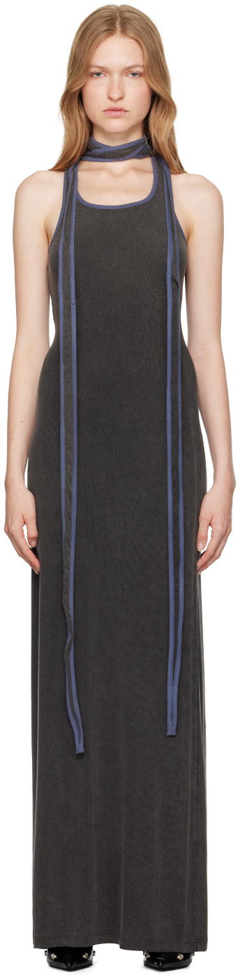 Mekko Y/PROJECT Gray Multiscarf Maxi Dress Harmaa | 104DR010