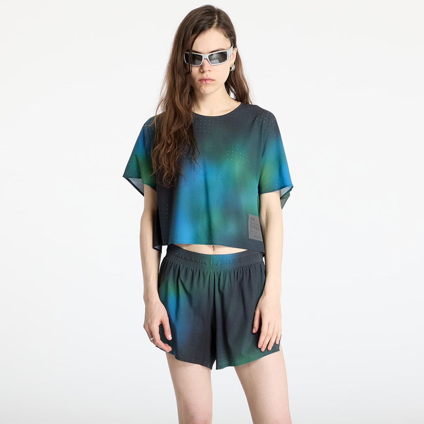 Crop top Y-3 Y-3 Allover Print Running Short Sleeve T-Shirt Sininen | JM3350