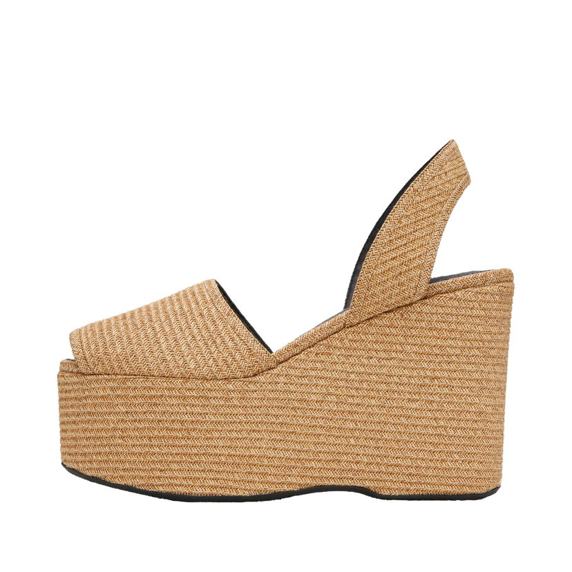 Tennarit ja kengät Alaïa ALAÏA Wedge Paper Straw Heeled Sandals Beige | AA3S129TK054