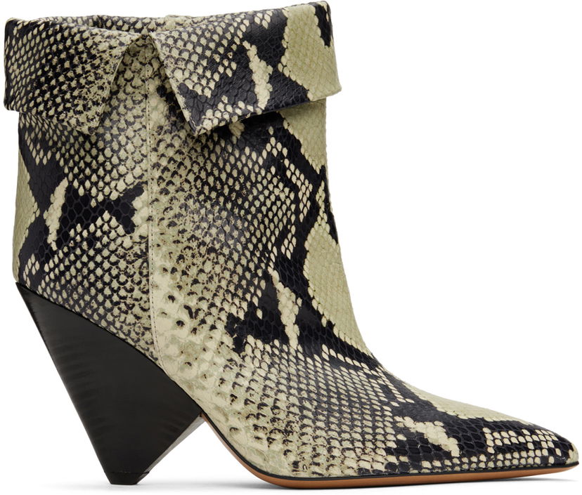 Tennarit ja kengät ISABEL MARANT Isabel Marant Lulya Snakeskin Ankle Boots Vihreä | 23HBO0072FA-A4A22S