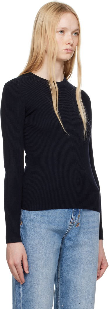 Villapaita MAISON KITSUNÉ Maison Kitsuné Baby Fox Patch Fine Ribbed Sweater Musta | OW00801KT1091, 1