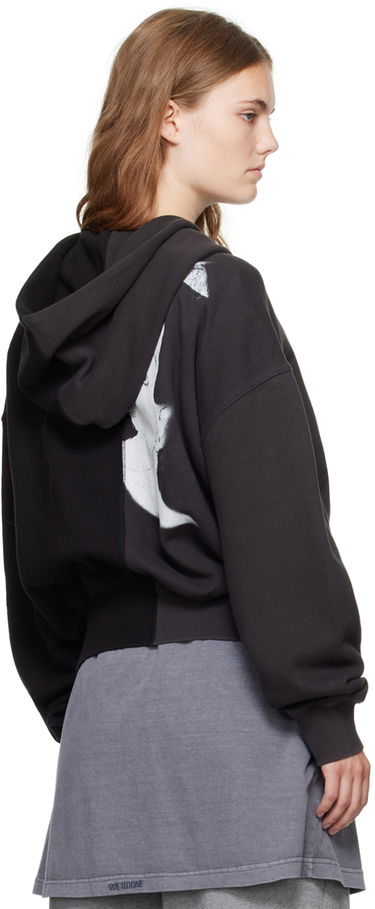 Huppari We11done Unbalance Zip-Up Hoodie Musta | WD-TJ2-24-816-U-MX, 2