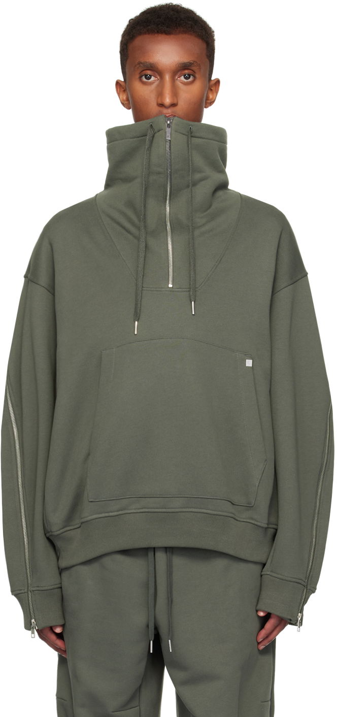 Huppari Helmut Lang Helmut Lang Suitcase Quarter-Zip Sweatshirt Vihreä | O06HM501