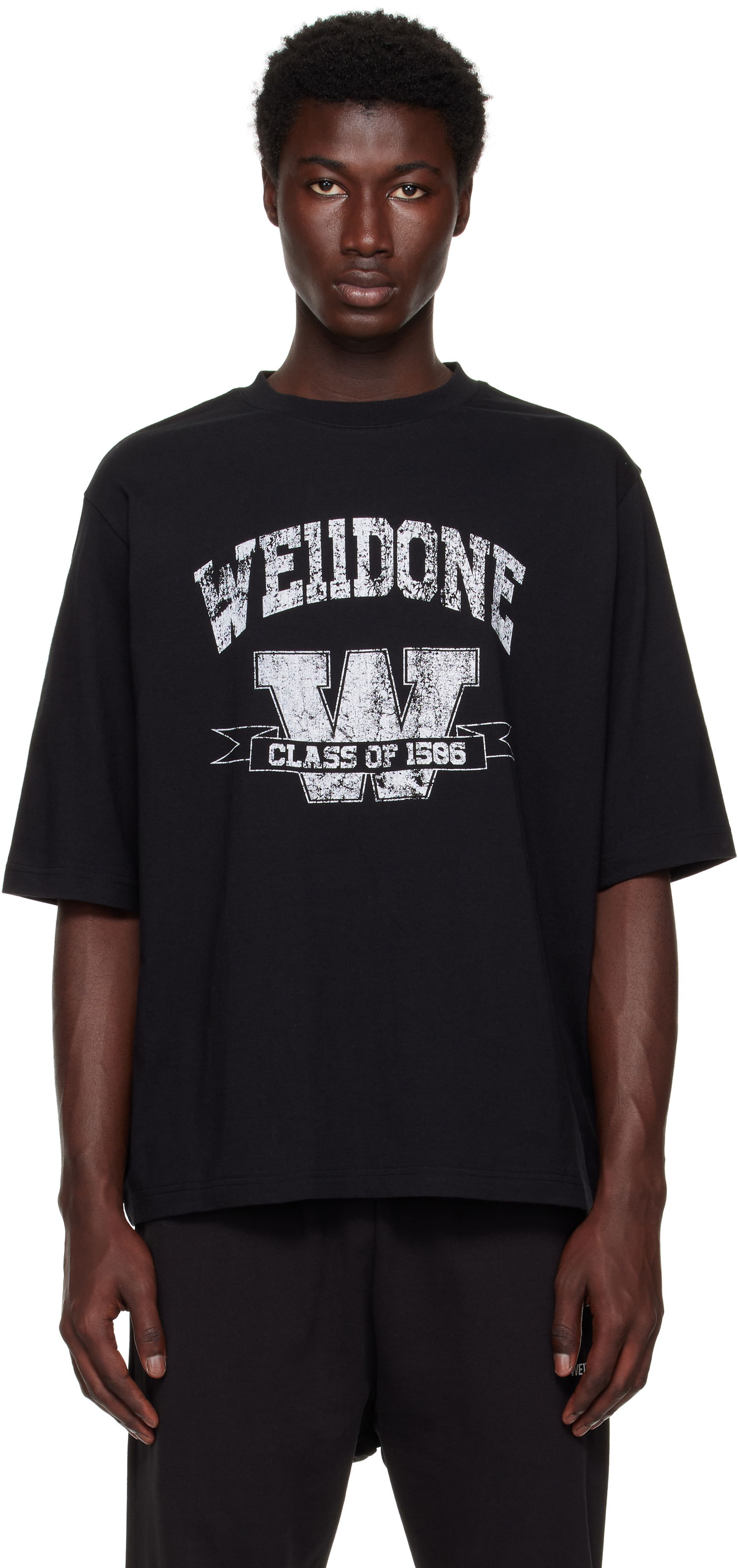 T-paita We11done We11done Printed University T-Shirt Musta | WD-TT2-25-743-U-BK, 0