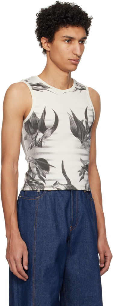 Tankkitoppi Jean Paul Gaultier Jean Paul Gaultier Flower Body Morphing Tank Top Valkoinen | 25/33-F-DB049-J579-010200, 1