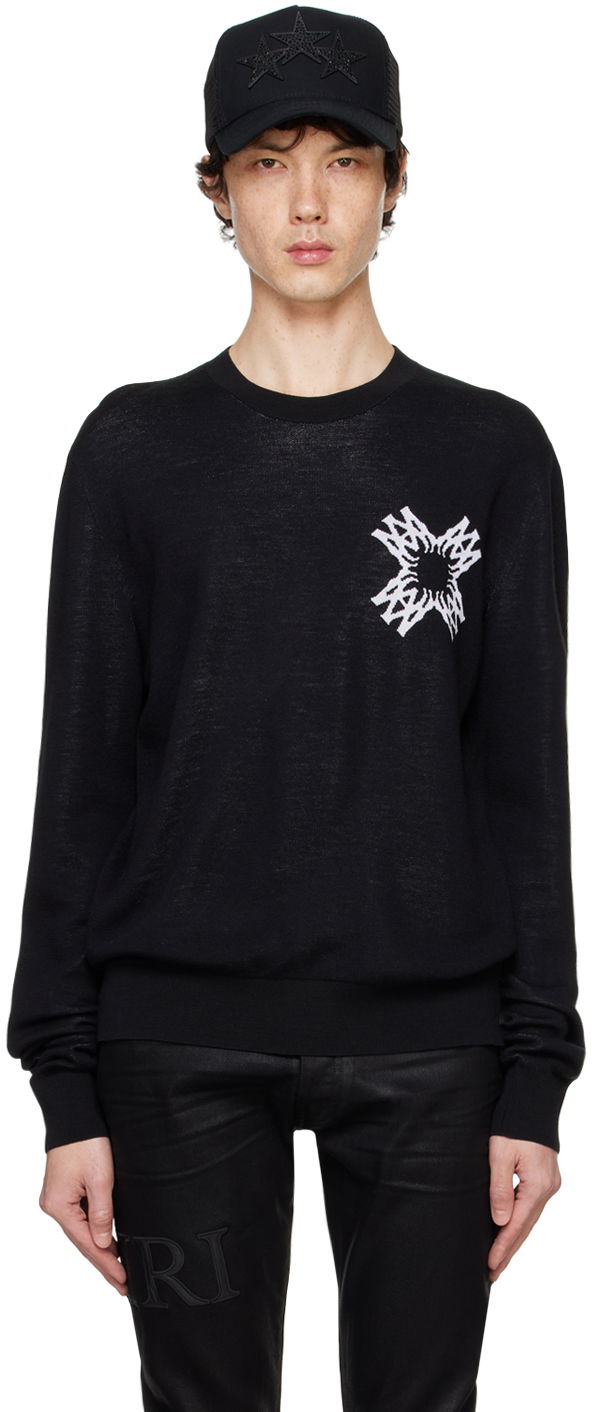 Villapaita AMIRI AMIRI MA Quad Crewneck Sweater Musta | AMKNCW1066