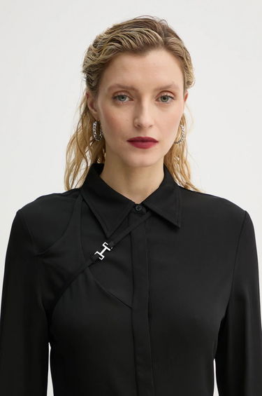 Paita HELIOT EMIL Heliot Emil Regular Fit Shirt with Classic Collar Musta | AW24.W.05.056.BLK01, 4