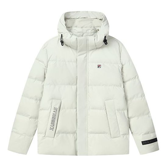 Puffer takki FILA Embroidered Logo Hooded Down Jacket Valkoinen | F11M148901F-LG