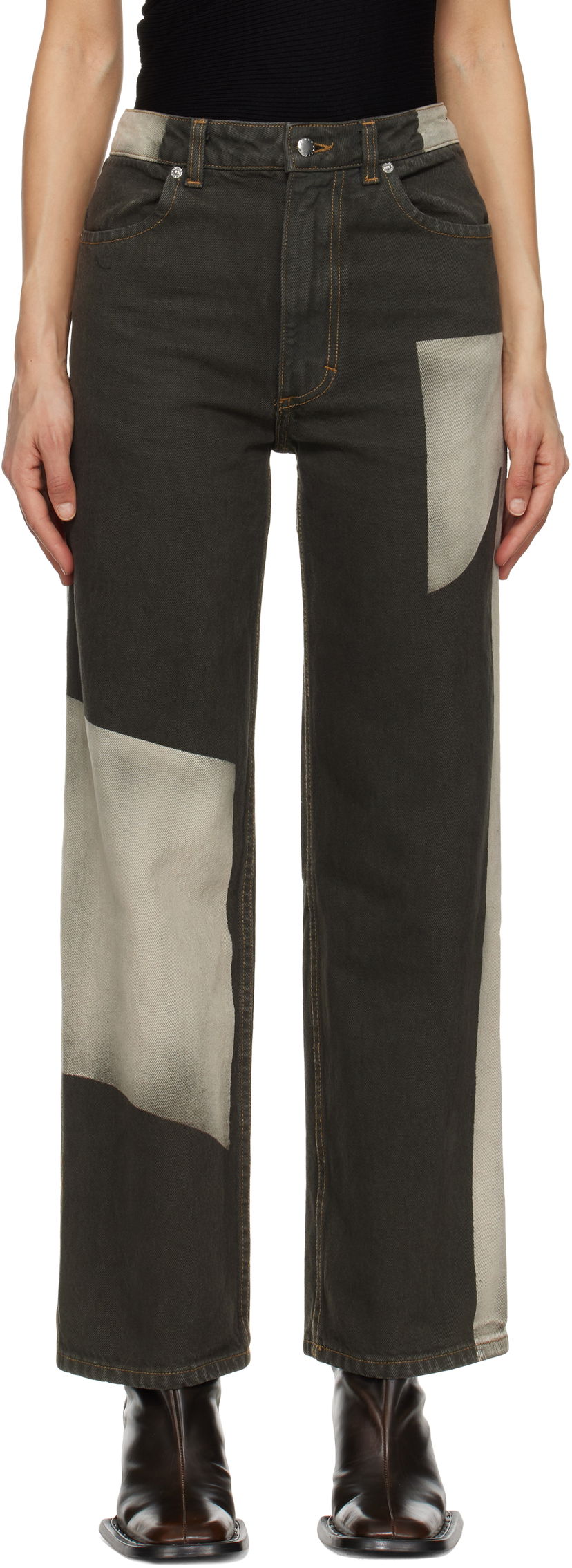 Jeans Eckhaus Latta Eckhaus Latta Wide Leg Jeans Vihreä | 334-EL-PS25-T -