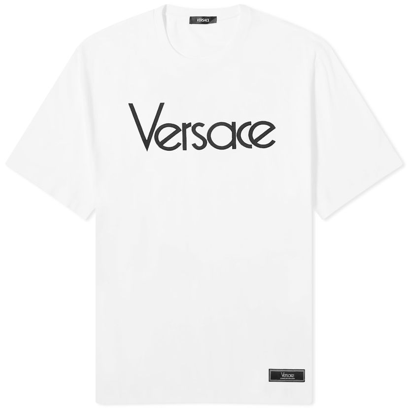 T-paita Versace Men's Tribute Embroidered Tee White Valkoinen | 1012545-1A09028-1W000