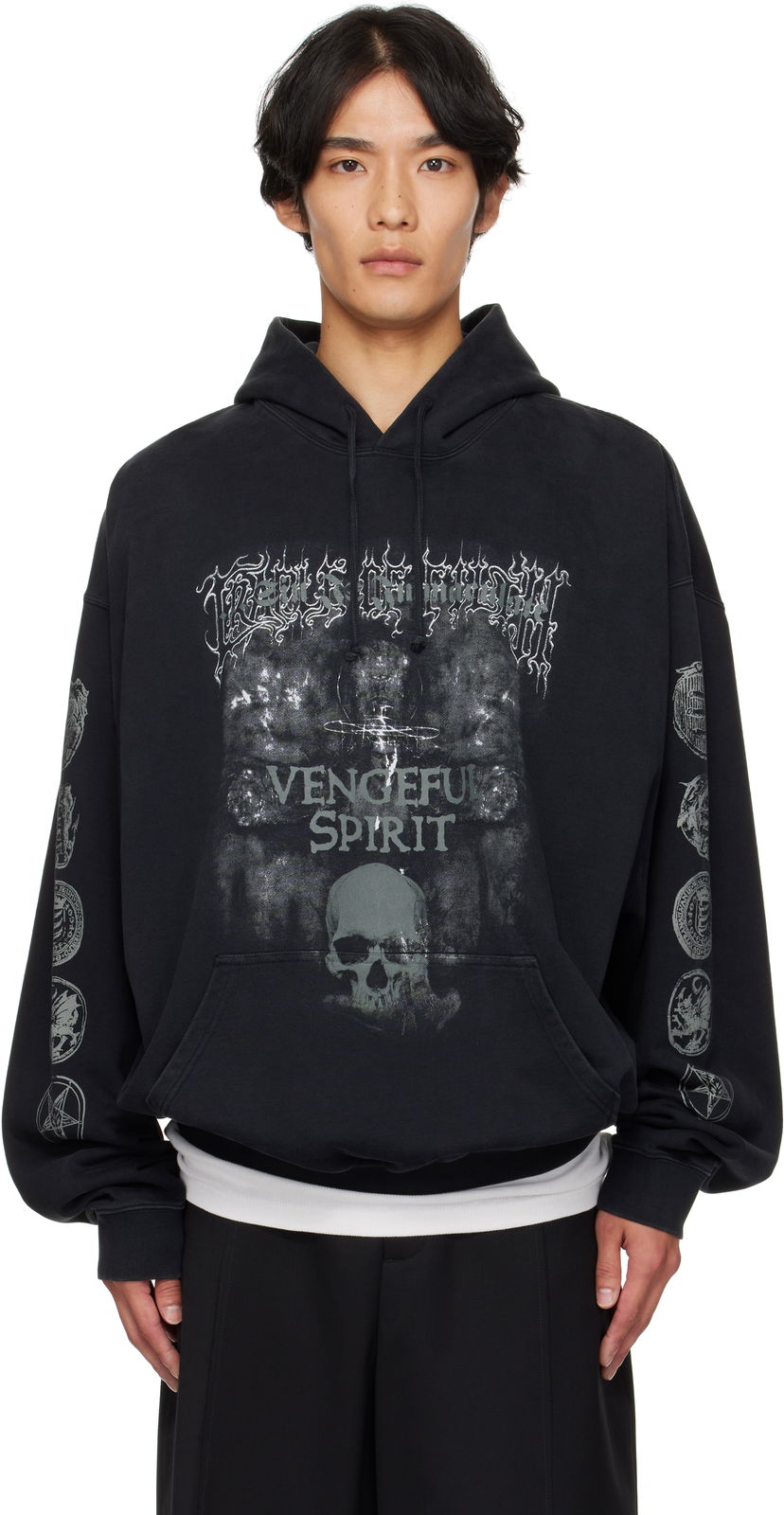 Huppari VETEMENTS Vetements Cradle of Filth 'Vengeful Spirit' Oversized Hoodie Musta | UCF76HD650M