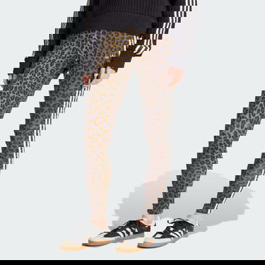 Leggingsit adidas Performance 3-Stripes Leopard Print Leggings Ruskea | JW7308, 0