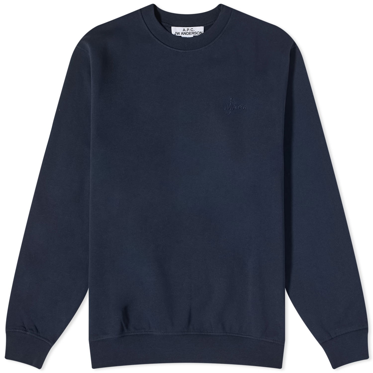 Villapaita A.P.C. JW Anderson x Rene Embroidered Logo Crewneck Tummansininen | COGVB-M27830-IAK, 0