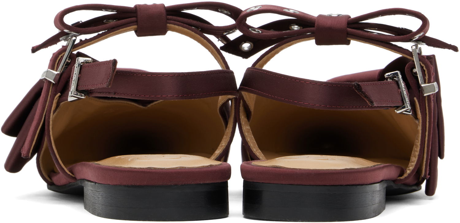 Asusteet GANNI GANNI Big Bow Slingback Flats Burgundia | S2860, 1