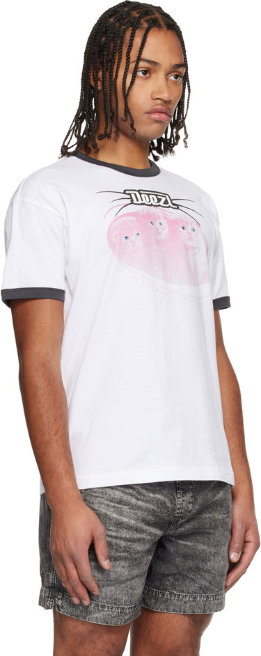 T-paita Diesel DEEZL Pink Kitten Graphic T-Norm-Cuff T-shirt Valkoinen | A19639-0PLAT-100, 1