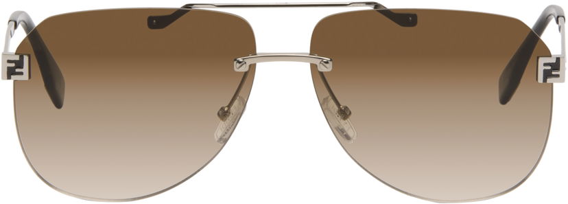 Aurinkolasit FENDI Rimless Aviator Gradient 'Fendi' Sky Sunglasses Ruskea | FE40115UM6116F 840126859904