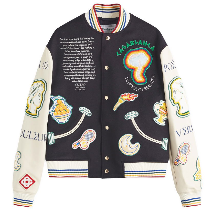 Bomber-takki Casablanca Varsity Jacket Tummansininen | MF24-OT-131-01