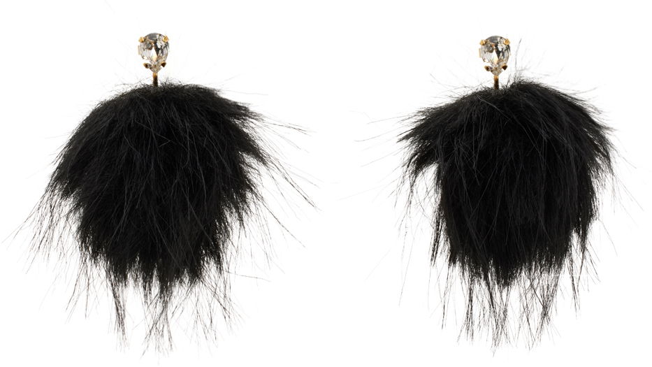 Korvakorut Simone Rocha Simone Rocha Crystal Stud Pompom Earrings Musta | ERG505 1090, 0