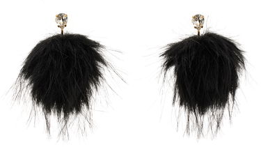 Korvakorut Simone Rocha Simone Rocha Crystal Stud Pompom Earrings Musta | ERG505 1090, 0