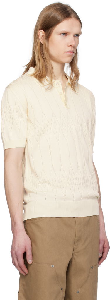 Poolopaita Golden Goose Golden Goose Argyle Knit Short Sleeve Polo Beige | GMP01412.P001834.11560, 1