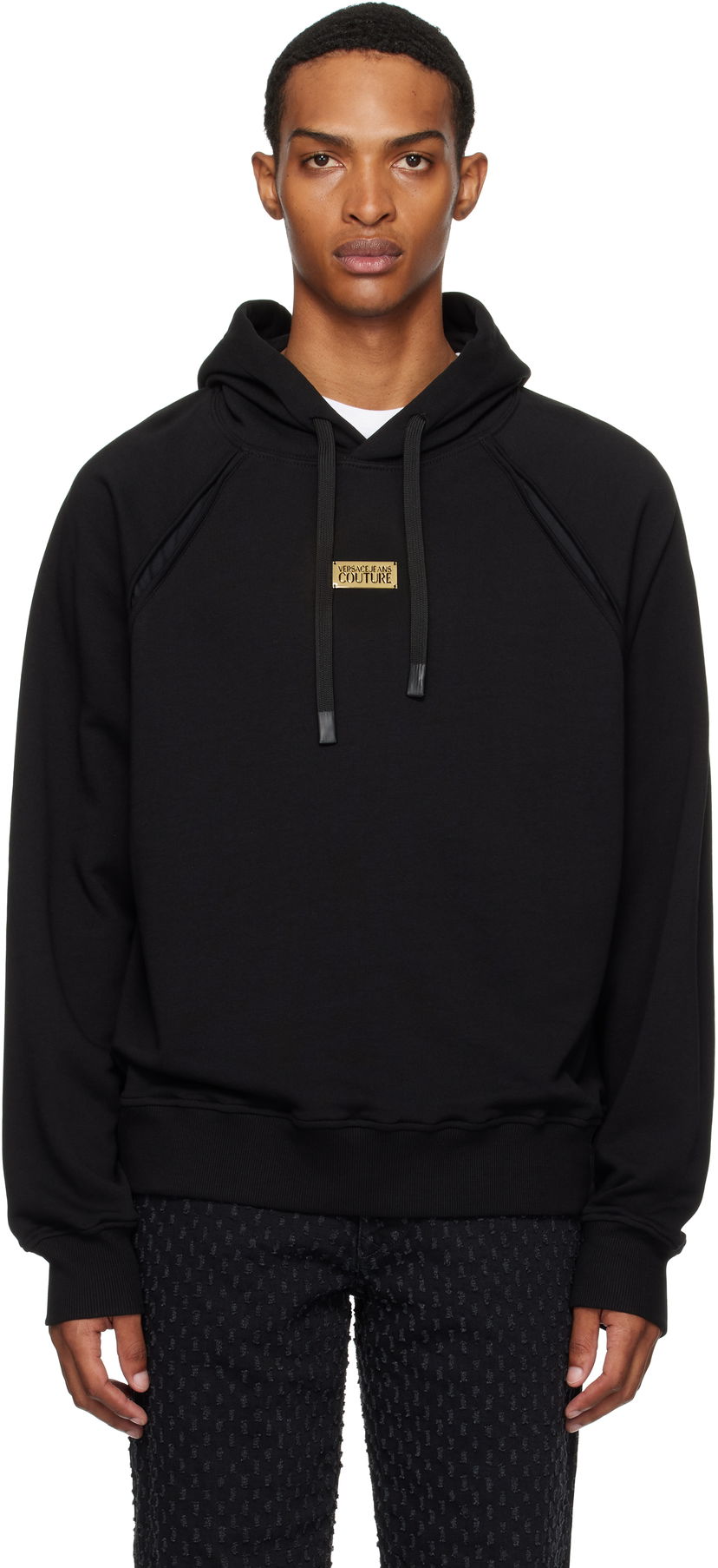 Huppari Versace Outline Barocco Relaxed-Fit Hoodie Musta | E78GAI314_EF0010