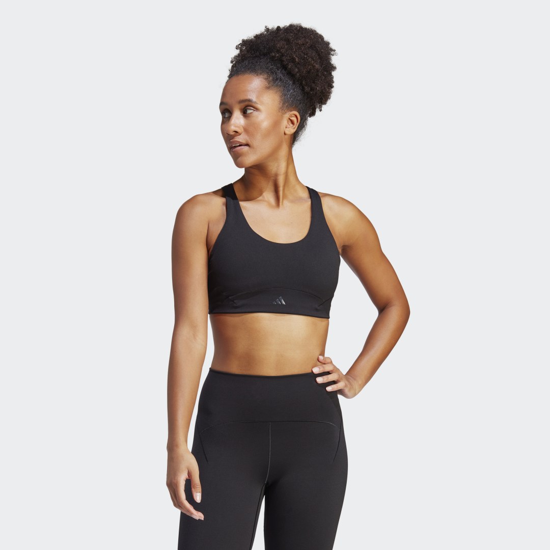 Rintaliivit adidas Performance CoreFlow Luxe Studio Medium-Support Bra Musta | HR3032, 0