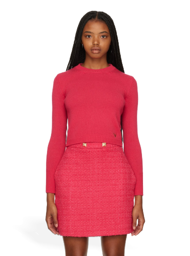 Villapaita Valentino Cropped Sweater Vaaleanpunainen | 1B3KC34I7EV