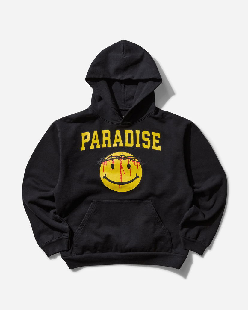 Huppari PARADIS3 Smiley Jesus Hoodie Musta | PASMILEYHOOD 1