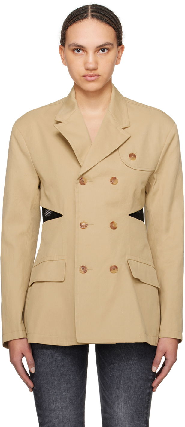 Takki R13 R13 Open Back Blazer Beige | R13WR257-R318B