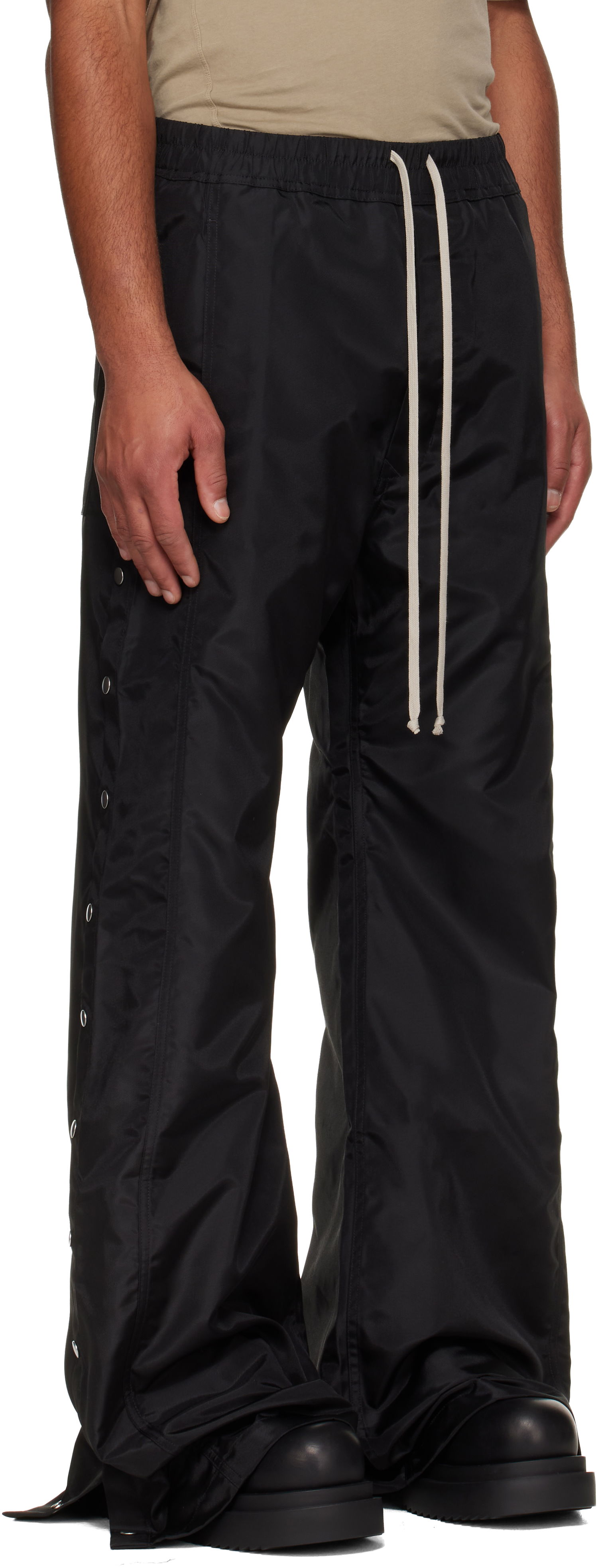 Verryttelyhousut Rick Owens DRKSHDW Concordians Pusher Elastic Waist Wide-Leg Track Pants Musta | DU02E7393 NCV, 1