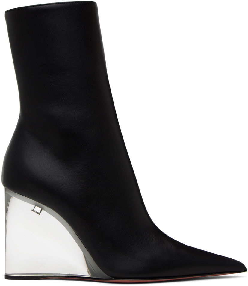 Trenssitakki Amina Muaddi Amina Muaddi Pernille Wedge Ankle Boots Musta | PERNILLE HALF GLASS WEDGE NAPPA