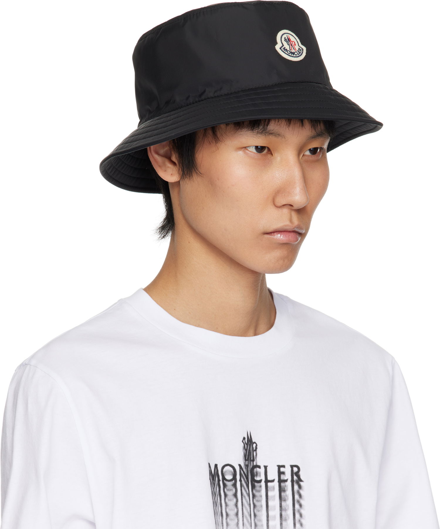 Hattu Moncler Moncler Water-Repellent Bucket Hat Musta | K10913B0006368352, 1