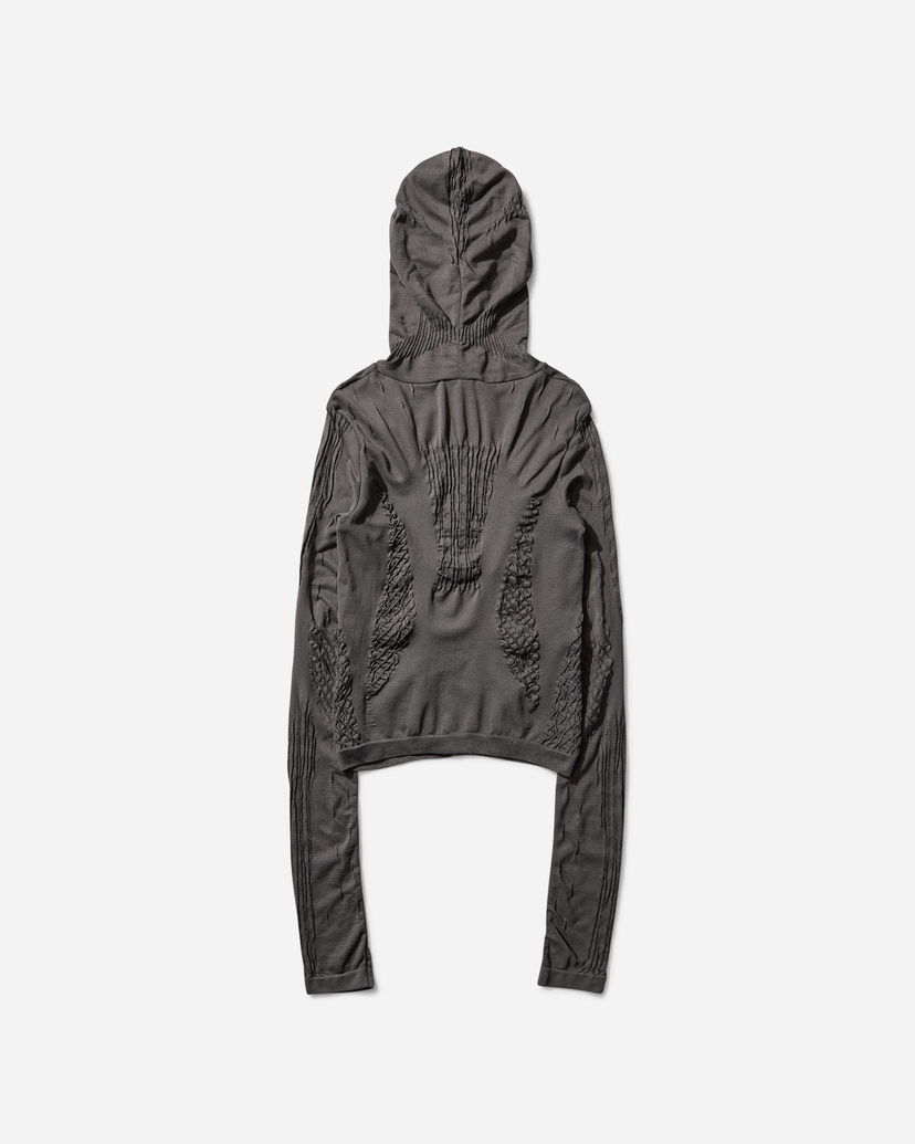 Huppari ROA Seamless Knit Cropped Hoodie Harmaa | RBWW054YA20 GRY0001