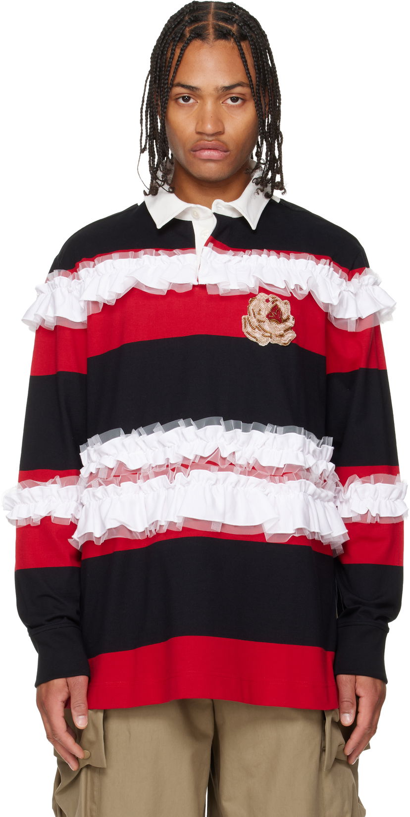 Poolopaita Simone Rocha Simone Rocha Ruffle Rugby Polo Monivärinen | 5360B 1282
