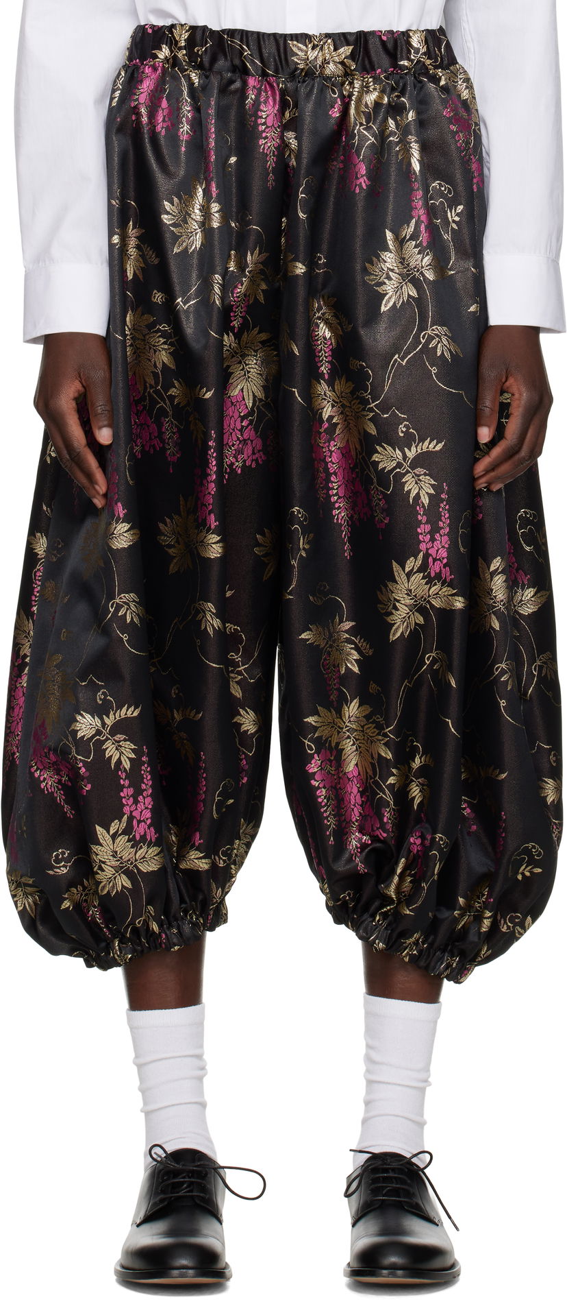Shortsit Comme des Garçons Comme des Garçons Jacquard Bloom Balloon Trousers Musta | RO-P003-051-1