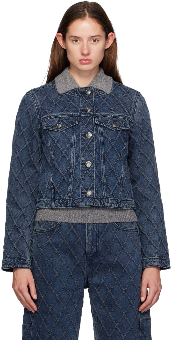 Takki rag & bone Quilted Denim Jacket Sininen | WDD24F1438Q2KA