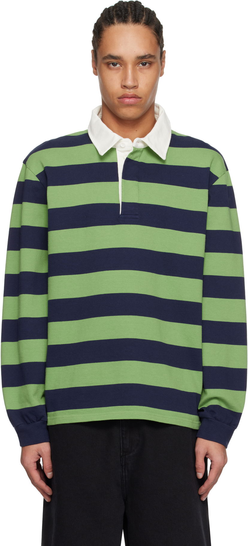 Poolopaita Palmes Striped Rugby Polo Vihreä | P15-0028-638