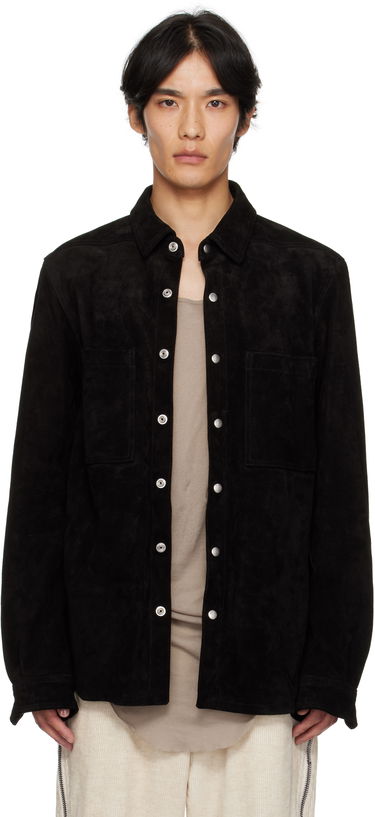 Takki Rick Owens Rick Owens Concordians Suede Overshirt Musta | RU02E1744 LCS, 0