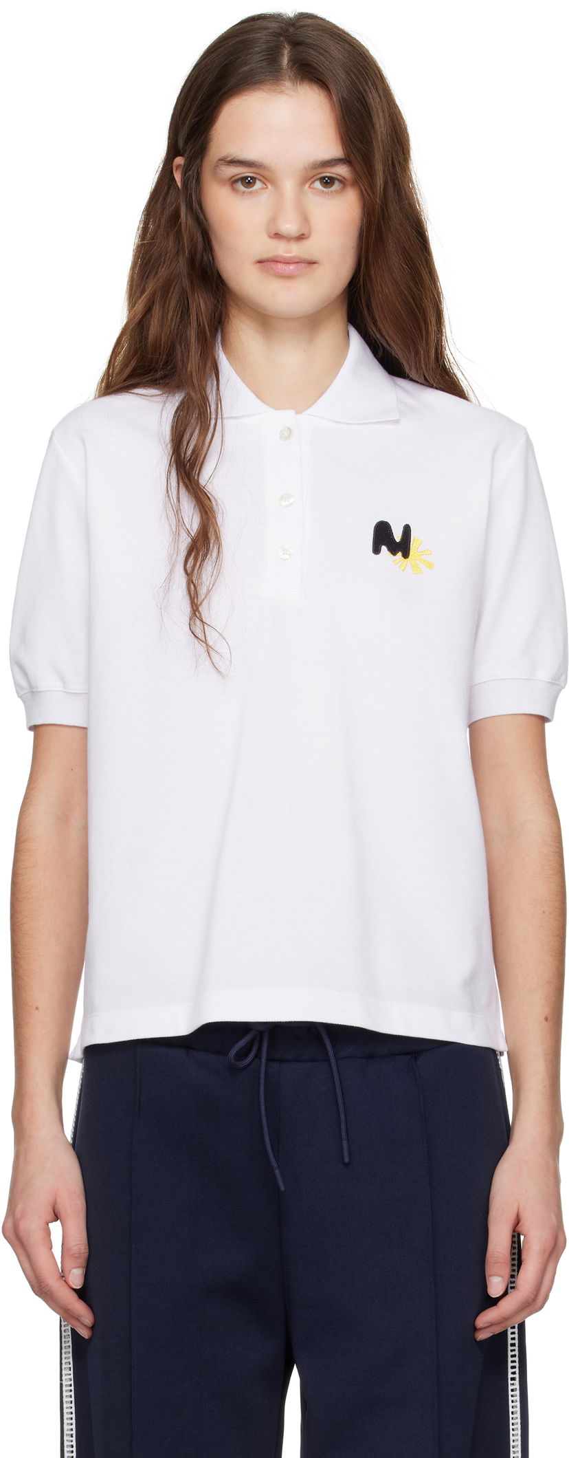 Poolopaita MSGM MSGM Logo Patch Polo Valkoinen | 3841MDM80 257137