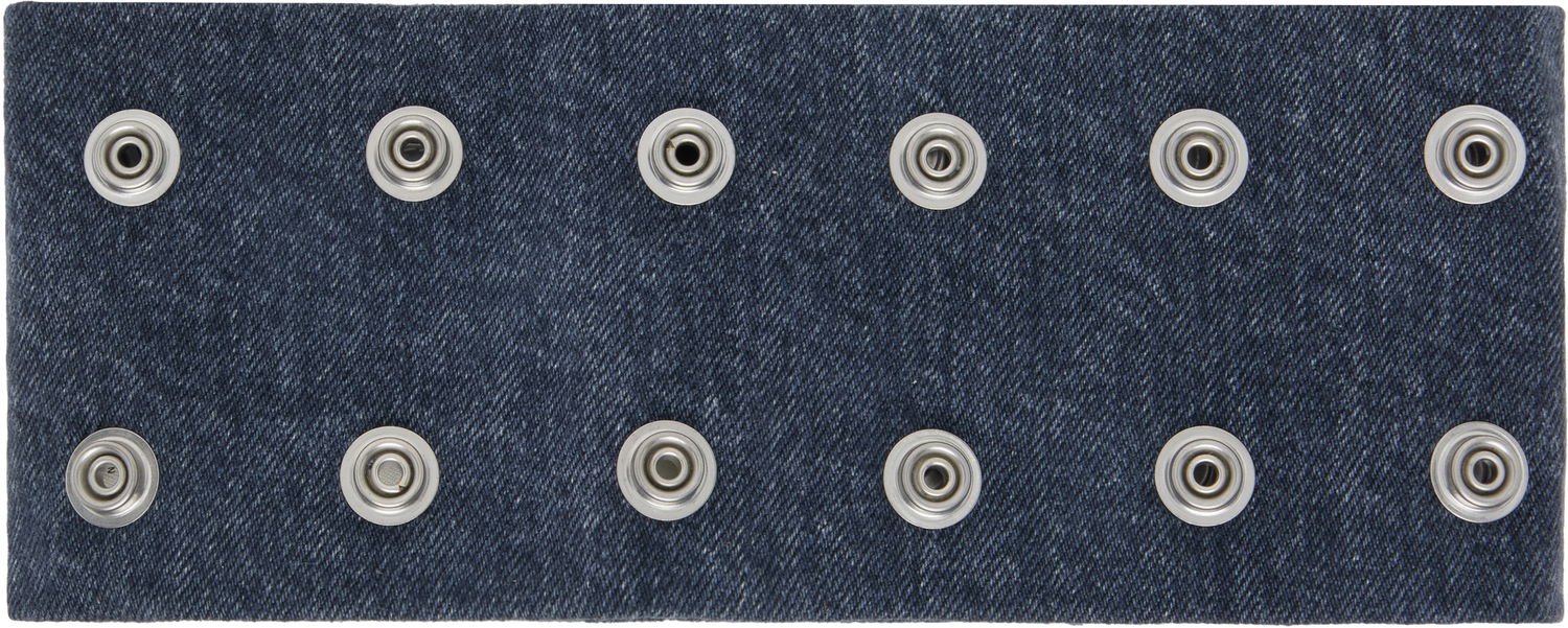 Kaulakoru Rick Owens DRKSHDW Concordians Strobe Denim Snap Button Neck Band Choker Tummansininen | DA02E7475 DGY, 0