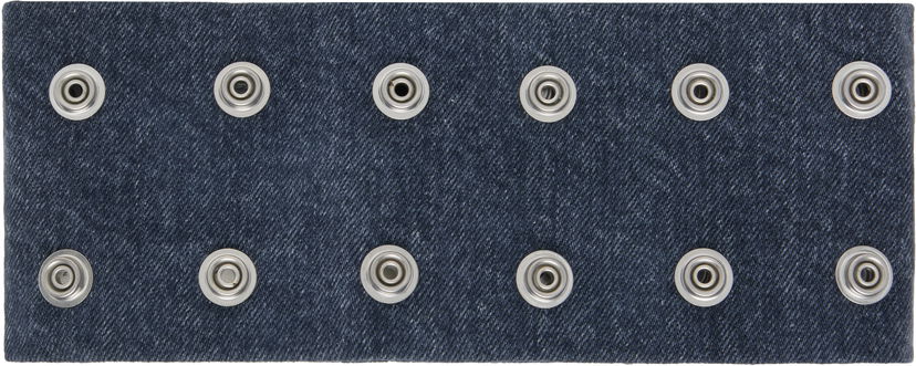 Kaulakoru Rick Owens DRKSHDW Concordians Strobe Denim Snap Button Neck Band Choker Tummansininen | DA02E7475 DGY