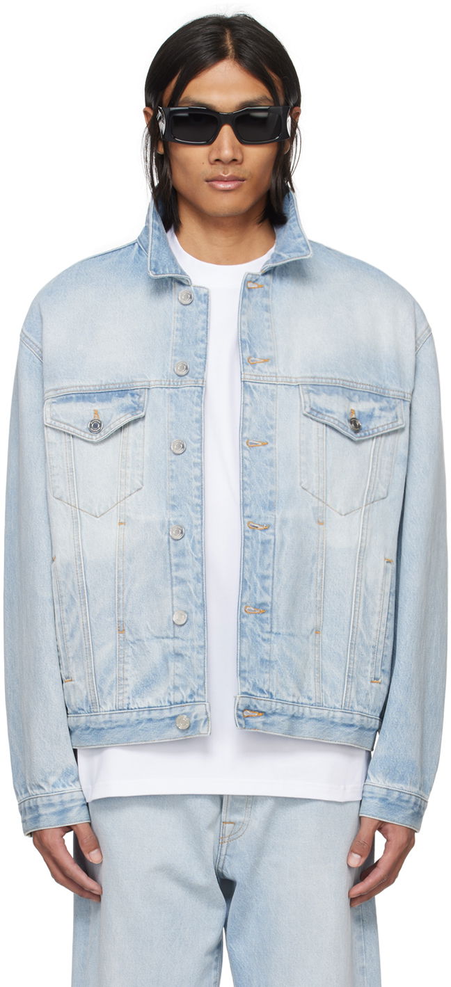 Takki VETEMENTS VTMNTS Embroidered Denim Jacket Sininen | VL20JA560L
