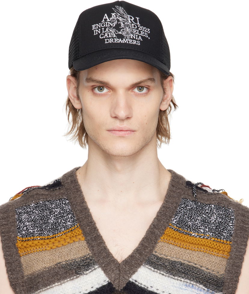Korkki AMIRI Pegasus Trucker Hat Musta | SS23MAH006-001