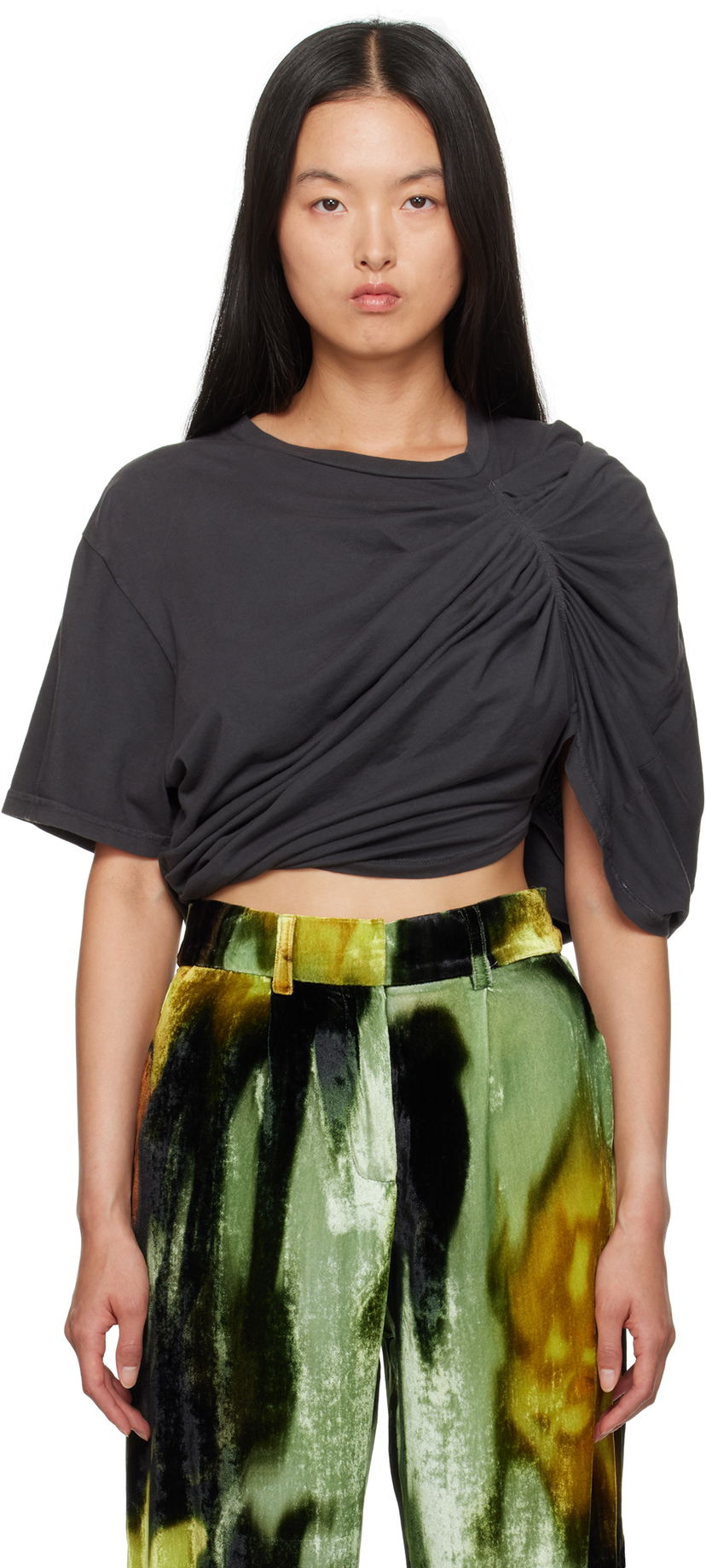 T-paita Collina Strada Collina Strada Draped T-Shirt Musta | XX3395