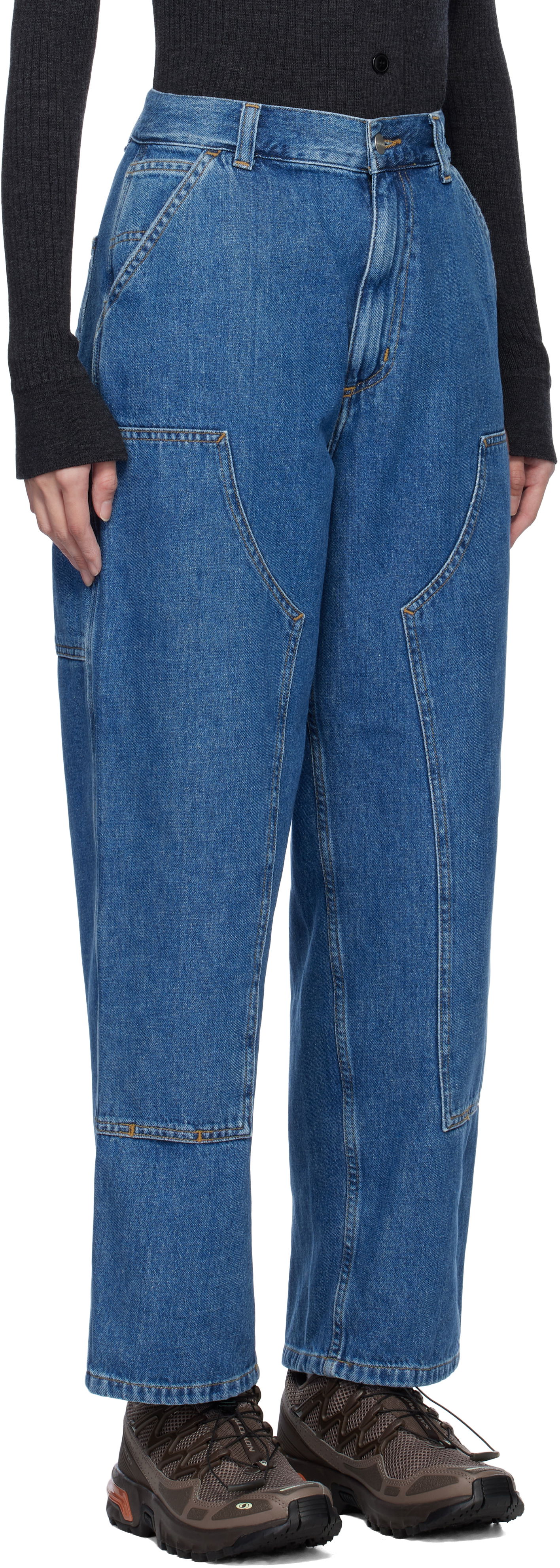 Jeans Carhartt WIP Double Knee Relaxed Fit Jeans Sininen | I034229 0106, 1